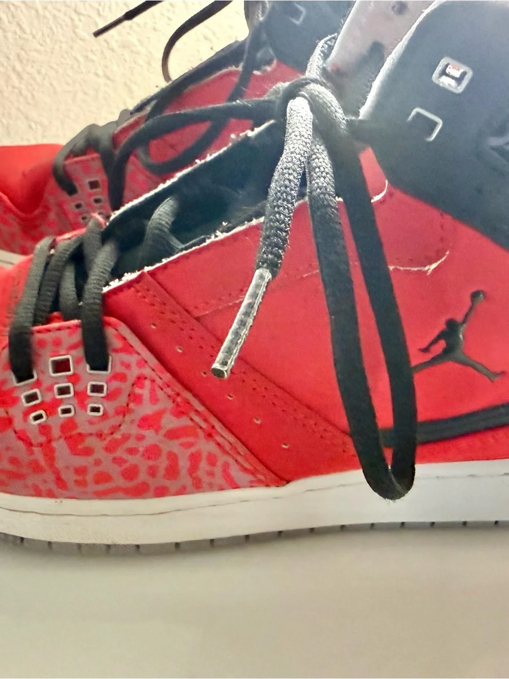 Jordan Kids Red and Black High-Top Basketball Sneakers